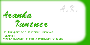 aranka kuntner business card